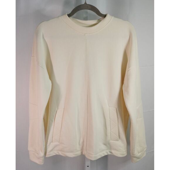 NWT Sweaty Betty Medium Low Tides Sweatshirt in Lilly White - Picture 1 of 6